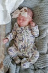 RUFFLE CAMO CUTIE BAMBOO ZIPPER FOOTIE
